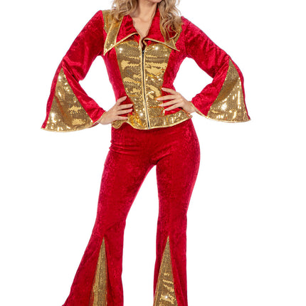 Ensemble disco pailleté rouge/doré