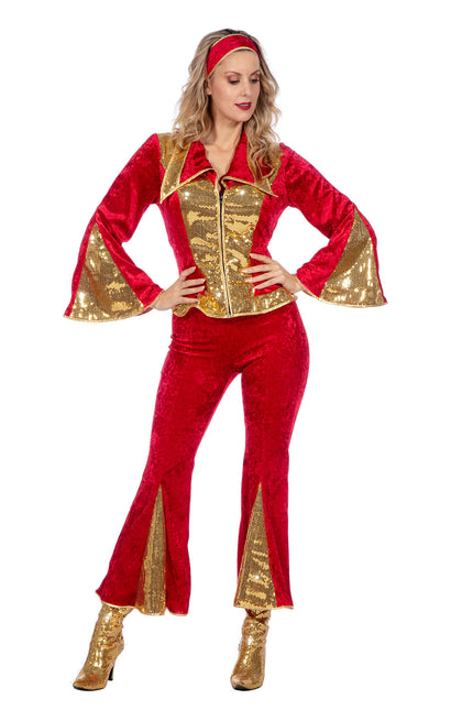 Ensemble disco pailleté rouge/doré