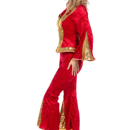 Ensemble disco pailleté rouge/doré