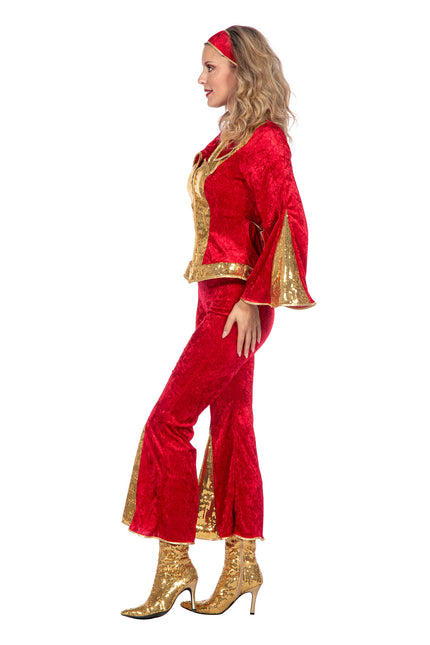 Ensemble disco pailleté rouge/doré