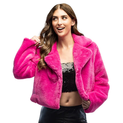 Veste Fluffy rose rave (M/L)