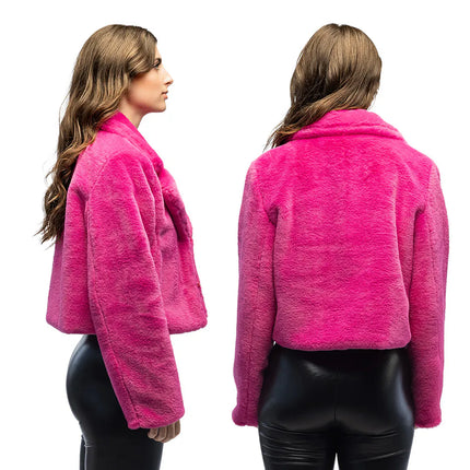 Veste Fluffy rose rave (M/L)