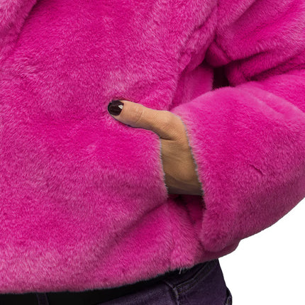 Veste Fluffy rose rave (M/L)