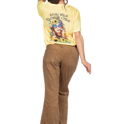 T-shirt hippie jaune (V)