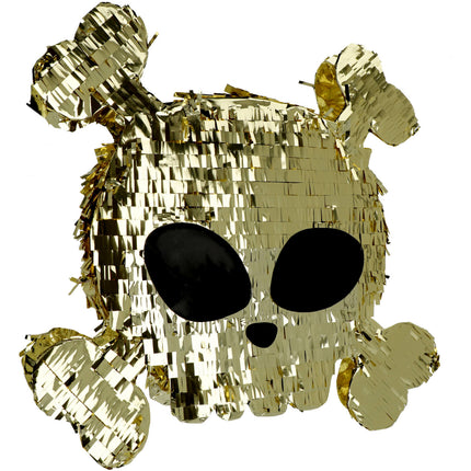 Pinata Pirate crâne d'or 50cm
