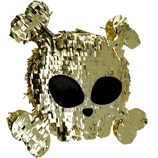 Pinata Pirate crâne d'or 50cm