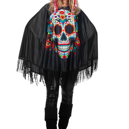 Poncho Dia De Los Muertos Dames