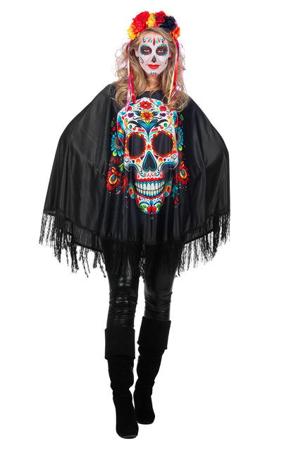 Poncho Dia De Los Muertos Dames