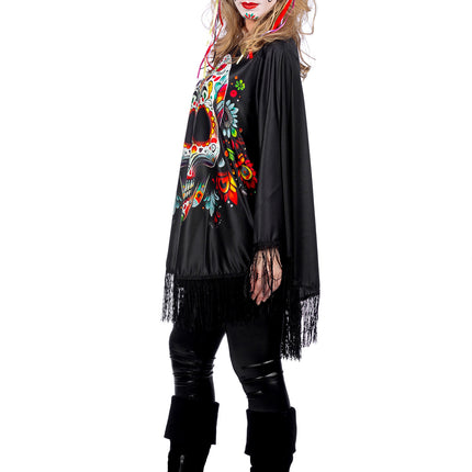 Poncho Dia De Los Muertos Dames