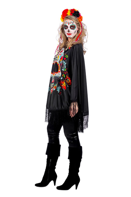 Poncho Dia De Los Muertos Dames