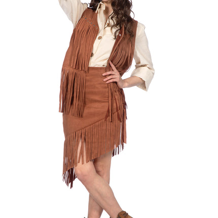 Costume de cowgirl marron 2 pièces