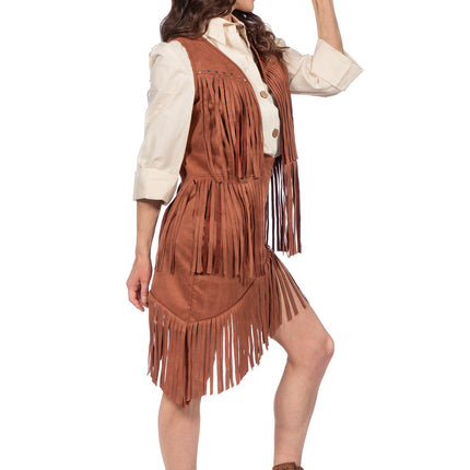 Costume de cowgirl marron 2 pièces