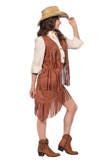 Costume de cowgirl marron 2 pièces