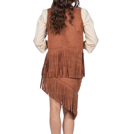 Costume de cowgirl marron 2 pièces