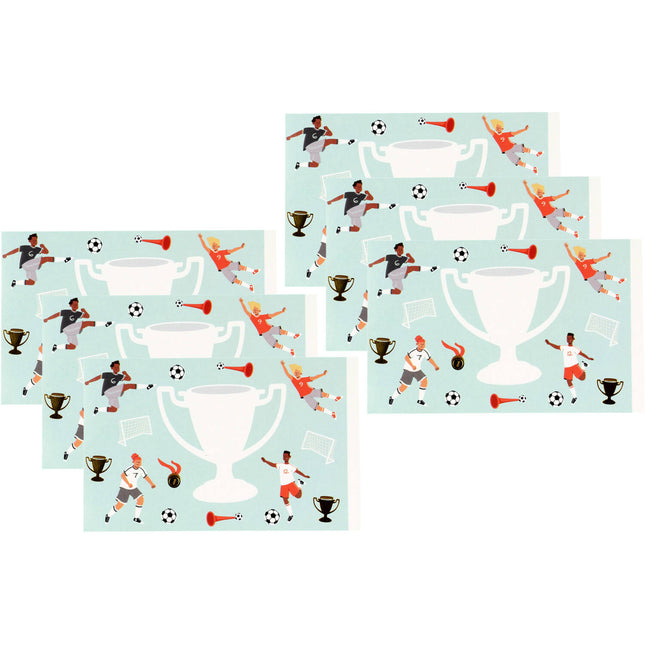 Autocollants de football pour flacons souffleurs de bulles 11cm 6pcs
