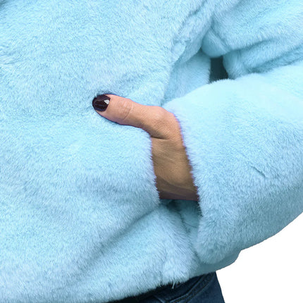 Veste Fluffy rave bleu clair (M/L)