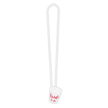 Collier avec petit verre à shot « Bride to be »