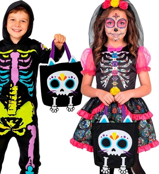 Sac « Trick or Treat » Chat squelette