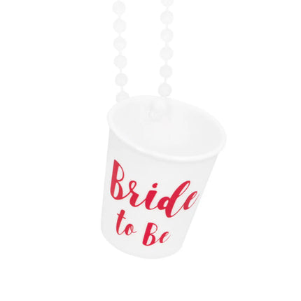 Collier avec petit verre à shot « Bride to be »