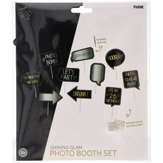 Accessoires pour Photobooth d'anniversaire 10pcs