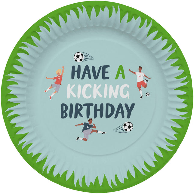 Assiettes de football vert clair 23cm 8pcs