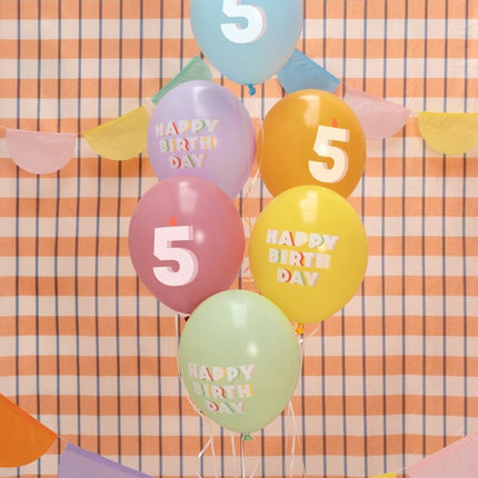 5 Jaar Ballonnen 30cm 50st van Partydeco koop je bij Partywinkel