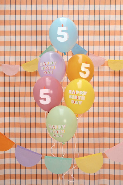 5 Jaar Ballonnen 30cm 50st van Partydeco koop je bij Partywinkel