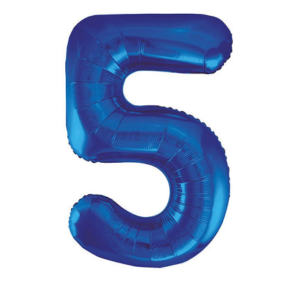 5 Jaar Cijfer Ballon Blauw Leeg 86cm van Unique koop je bij Partywinkel