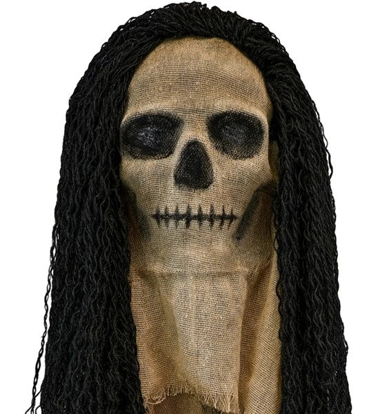 Masque de squelette avec cape et cheveux
