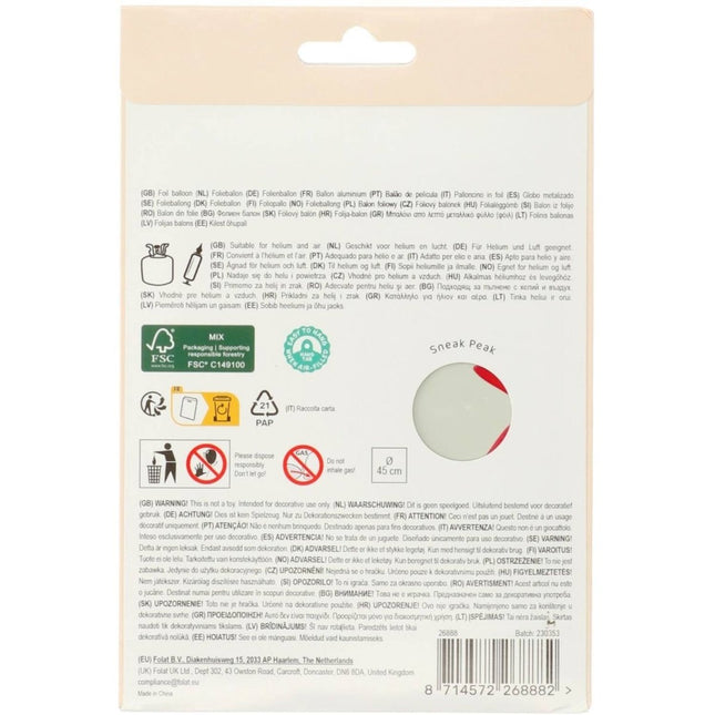 50 Jaar Helium Ballon Gekleurd Leeg 45cm van Folat koop je bij Partywinkel