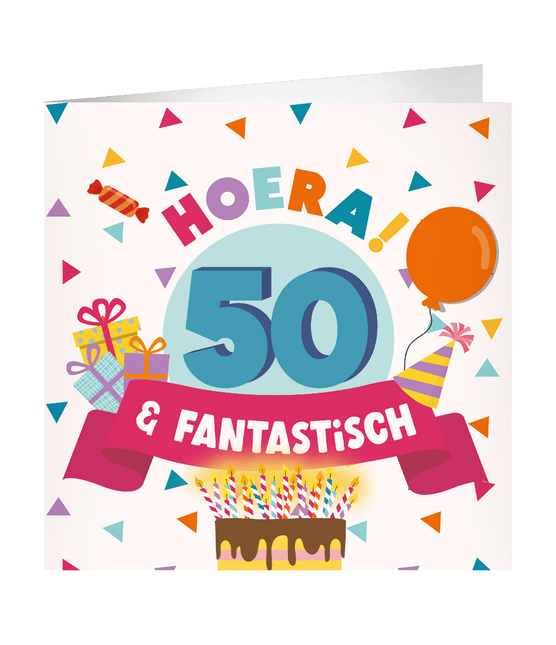 50 Jaar Wenskaart 23cm - Partywinkel - 8716764239199