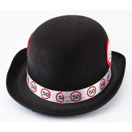 50 Jaar Zwarte Bolhoed Verkeersbord van Folat koop je bij Partywinkel