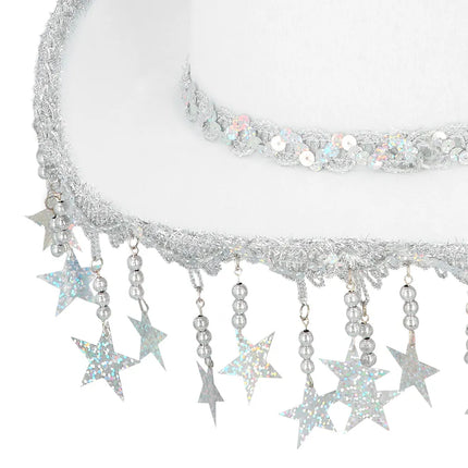 Chapeau de cowboy Stargazing blanc