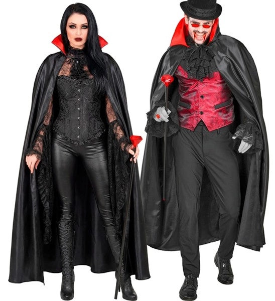 Cape de vampire noire et rouge, 1,4 m