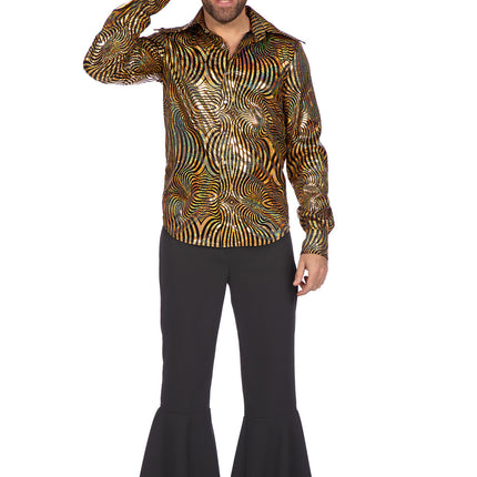 Chemisier de fête disco Gold