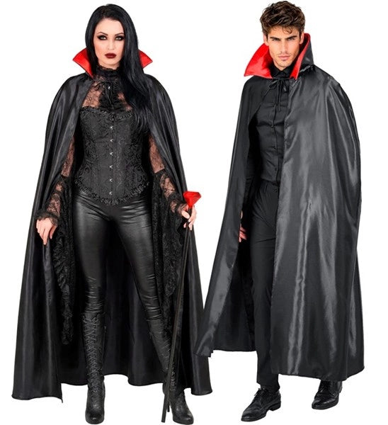 Cape de vampire noire et rouge, 1,4 m