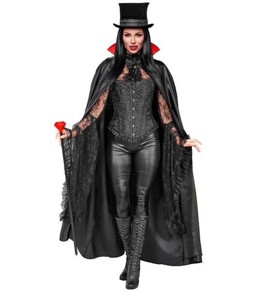 Cape de vampire noire et rouge, 1,4 m