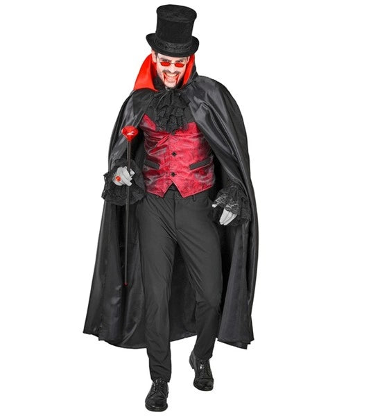 Cape de vampire noire et rouge, 1,4 m