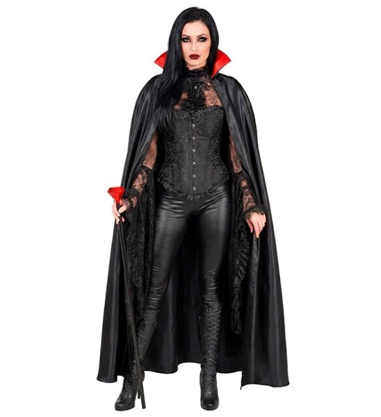 Cape de vampire noire et rouge, 1,4 m