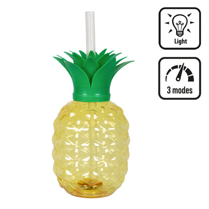 Coupe LED Ananas avec paille