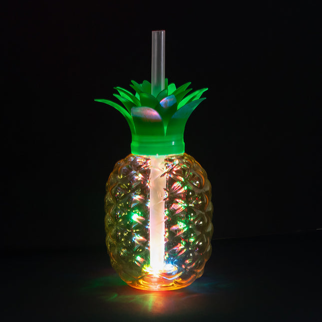 Coupe LED Ananas avec paille