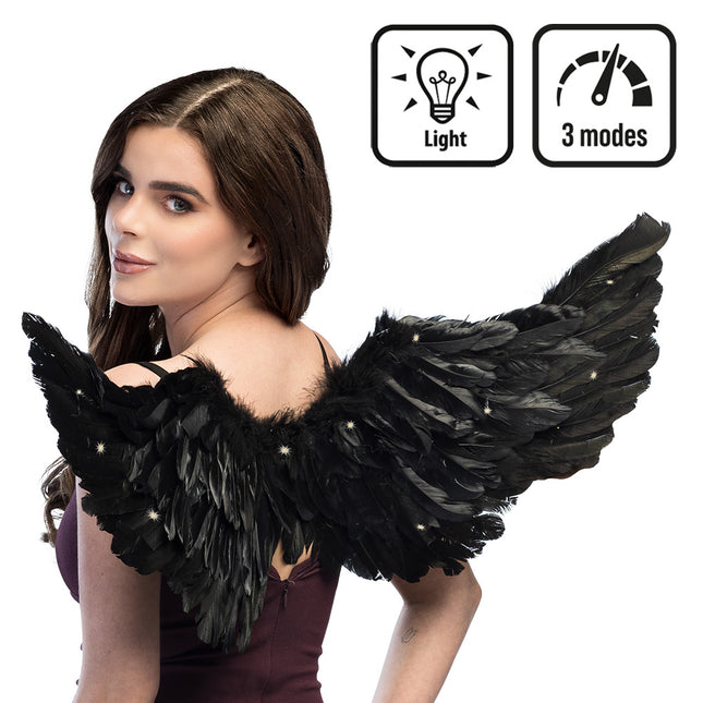 Ailes d'ange LED noires