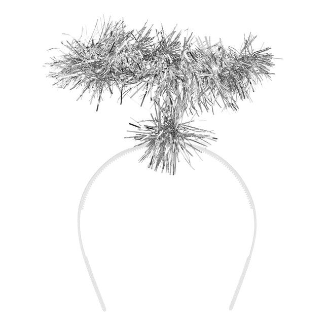 Bandeau Halo tinsel argent