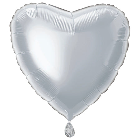 Ballon de baudruche à cœur solide 18", emballé - Argent