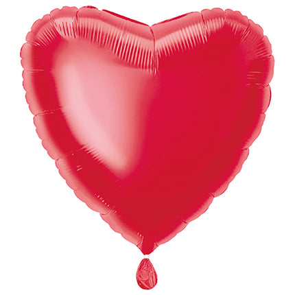 Ballon de baudruche à cœur solide 18", emballé - rouge