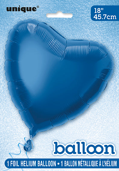 Ballon de baudruche à cœur solide 18", emballé - bleu royal