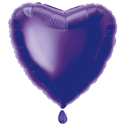 Ballon de baudruche à cœur solide 18", emballé - violet foncé