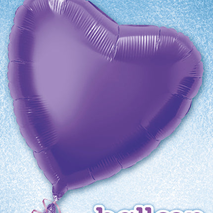 Ballon de baudruche à cœur solide 18", emballé - violet foncé
