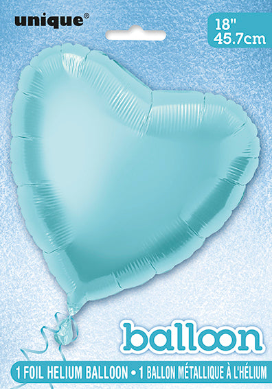 Ballon de baudruche à cœur solide 18", emballé - Baby Blue