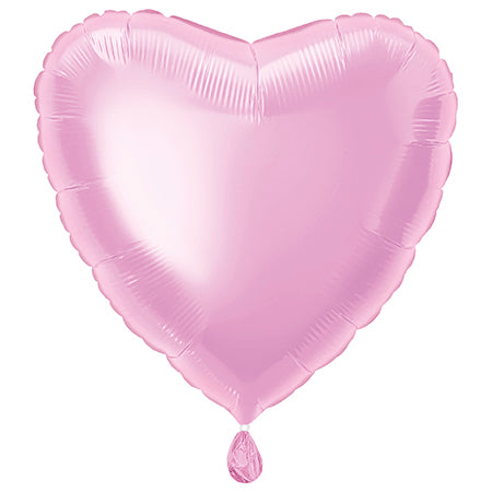 Ballon de baudruche à cœur solide 18", emballé - rose pastel